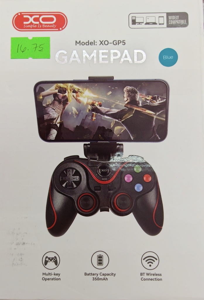 CONTROL XO-GP5 COMPATIBLE PS4 COLOR NEGRO Y AZUL