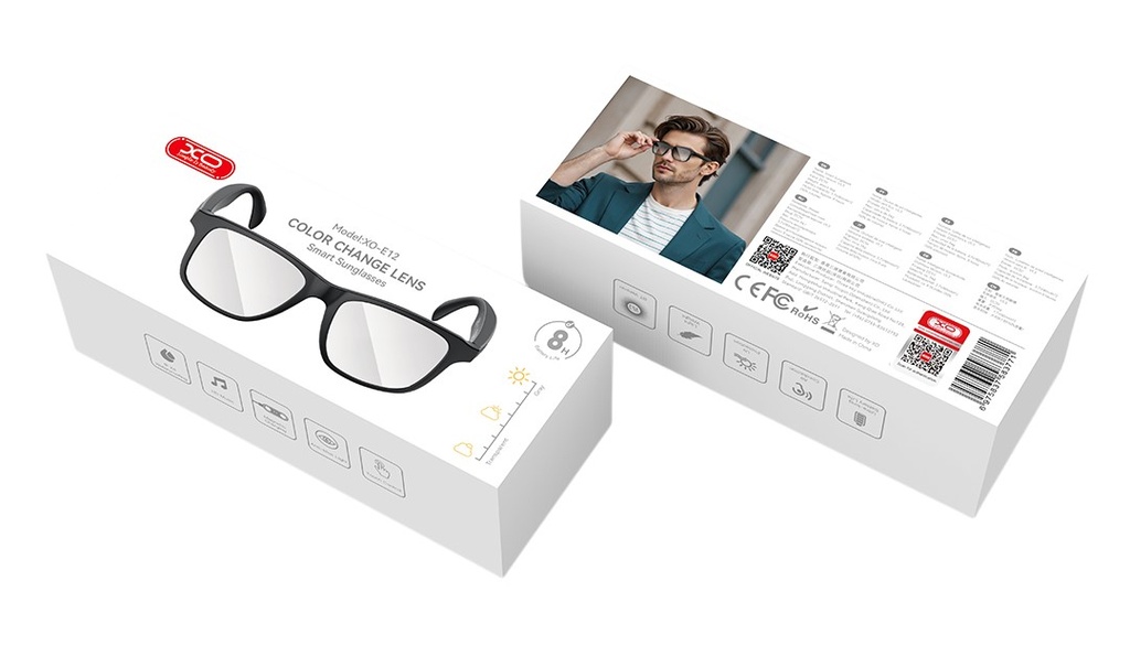 LENTE/GAFA XO CON BLUETOOTH E12 NEGRO UV PROCTEC