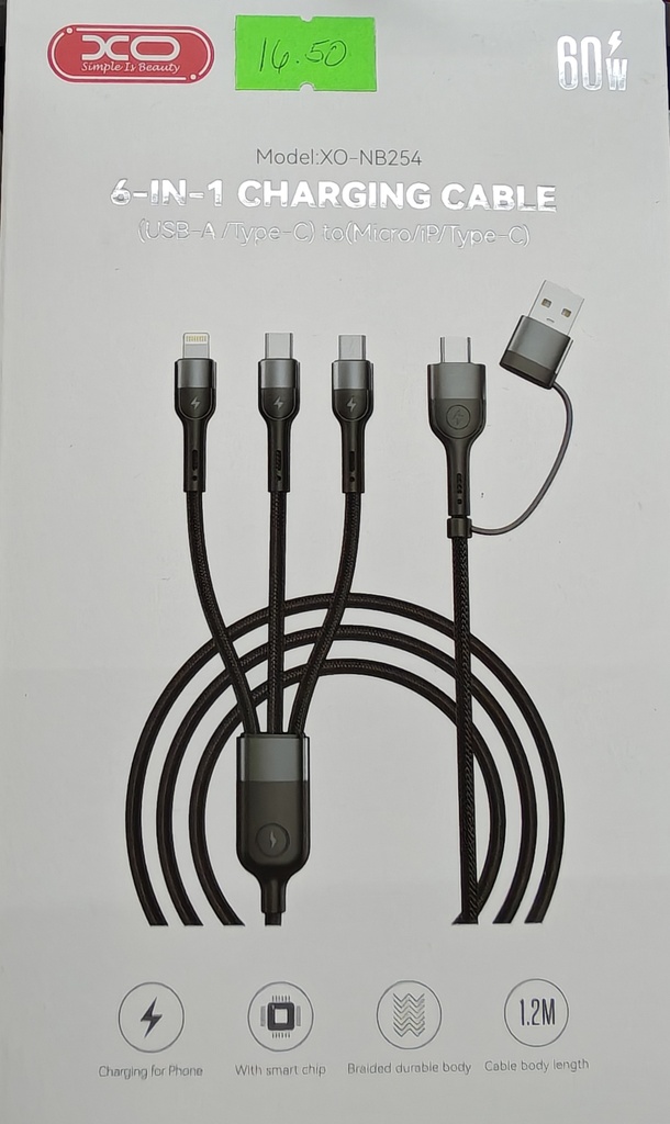 CABLE XO -NB254  6 EN 1 MULTIFUNCION