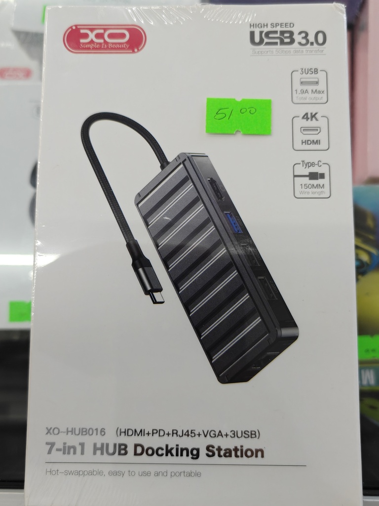 ADAPTADOR XO-HUB016 7 EN 1 MULTIFUNCION