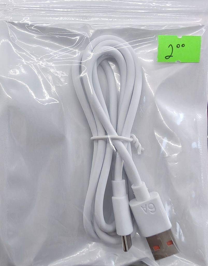 CABLE TIPO C C010 BLANCO SIMPLE 1 METRO CARGA RAPI