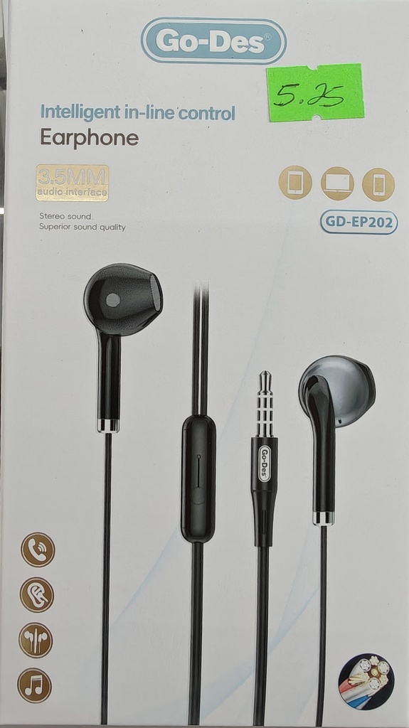 AUDIFONO GD-EP202 3.5MM