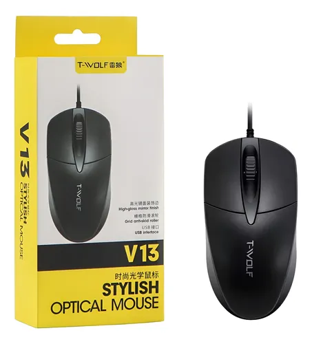 MOUSE OFFICE V13 CON CABLE COLOR NEGRO