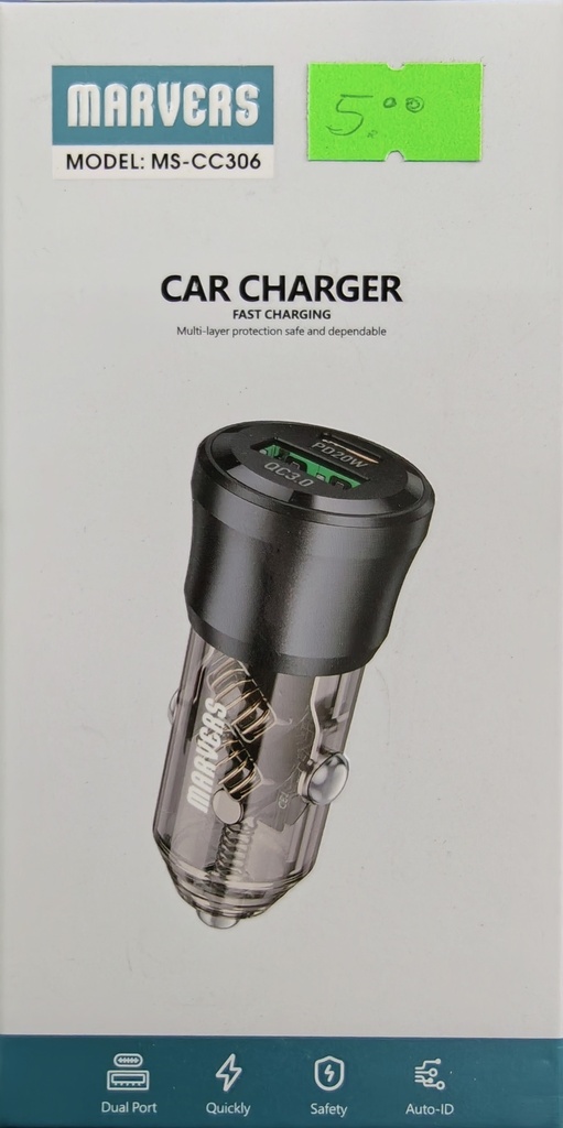 CARGADOR CARRO MS-CC306 FAST CHARGE
