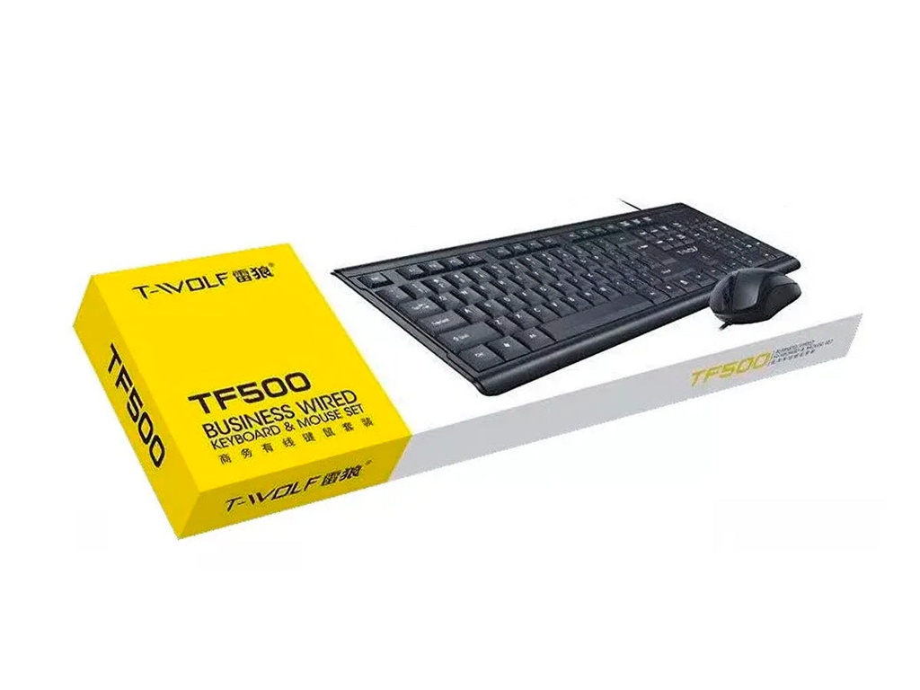 TECLADO TF500 CON MOUSE DE CABLE EN INGLES