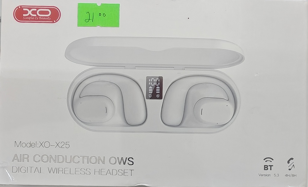 AUDIFONO BLUETOOTH X25 OWS COLOR BLANCO