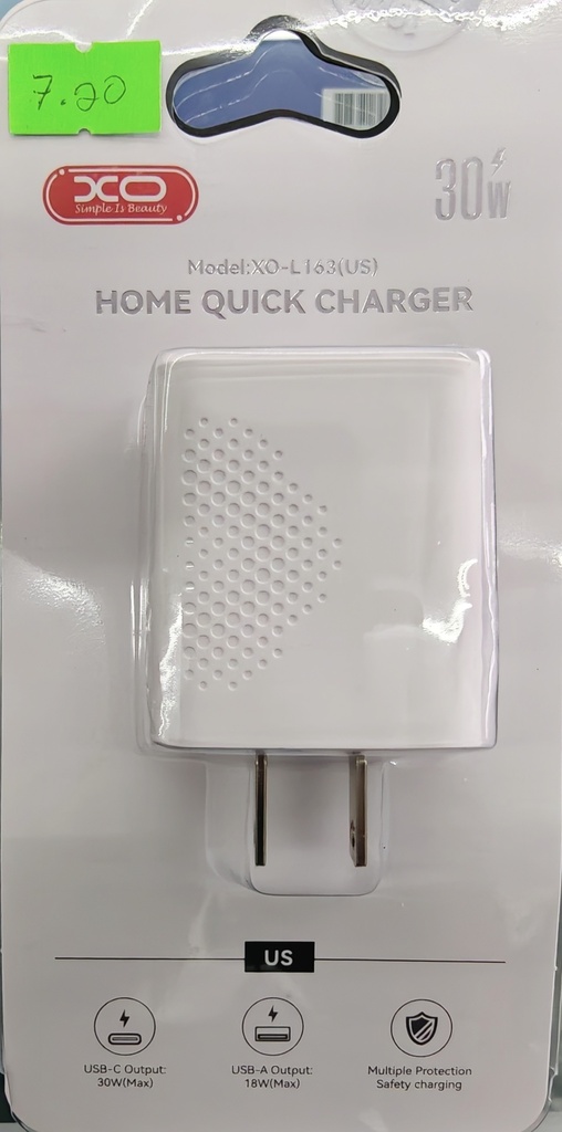 CARGADOR CUBO SOLO XO L163 PD 30W TIPO C