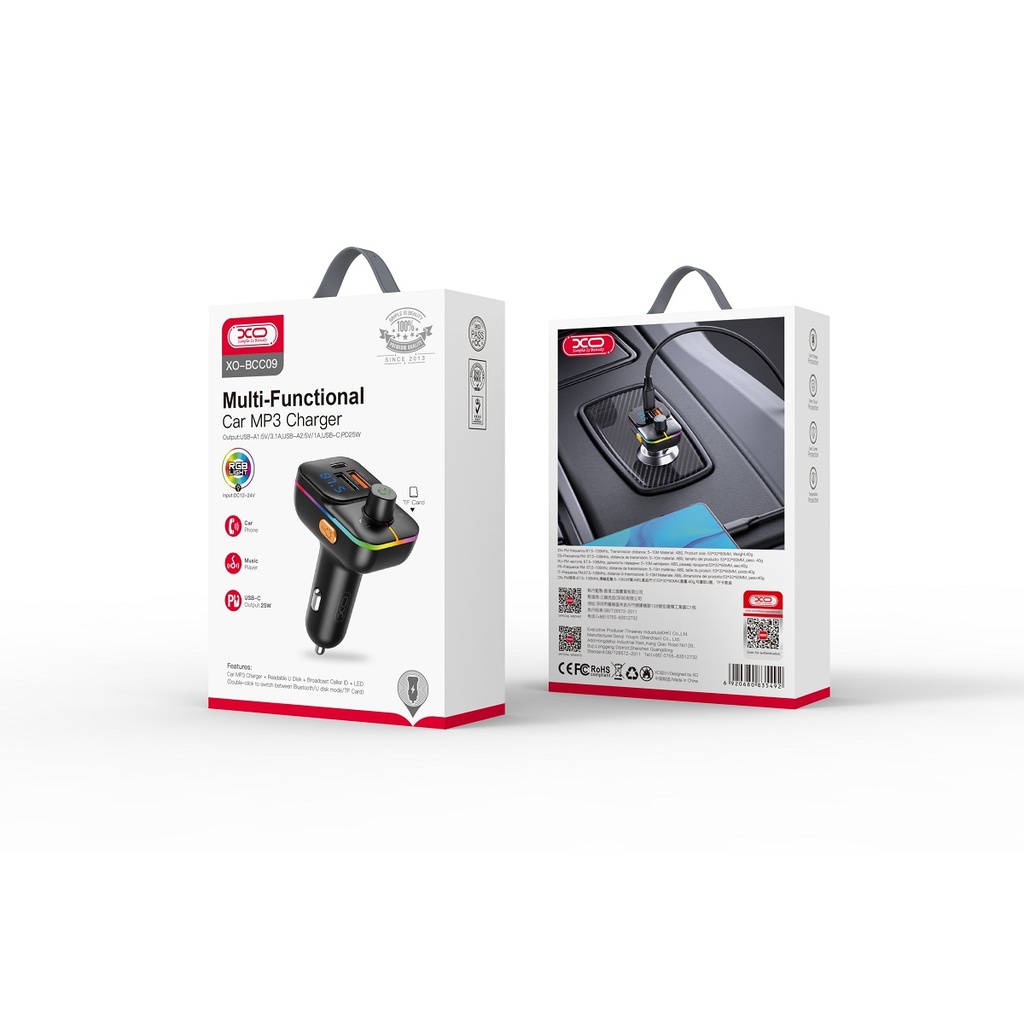 CARGADOR CARRO CON BLUETOOTH XO-BCC09 