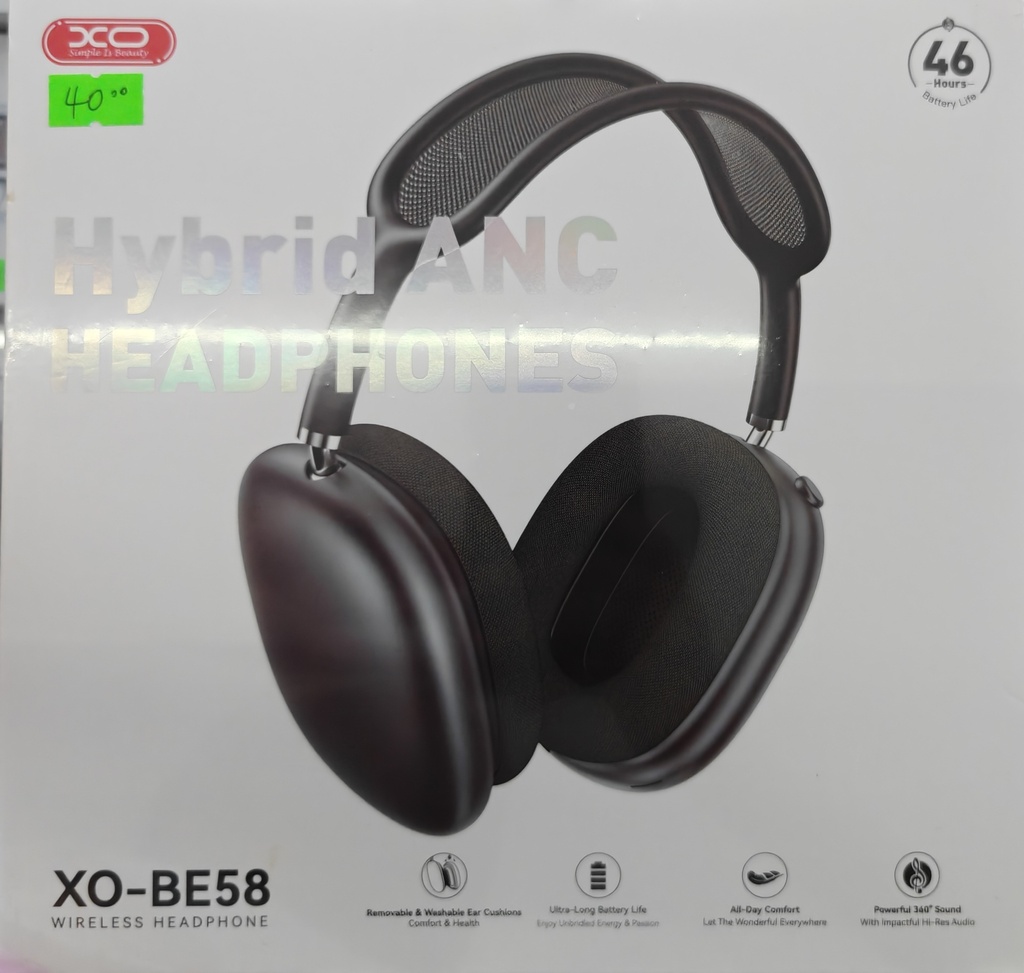 AUDIFONO XO BE58 CON ANC COLOR NEGRO