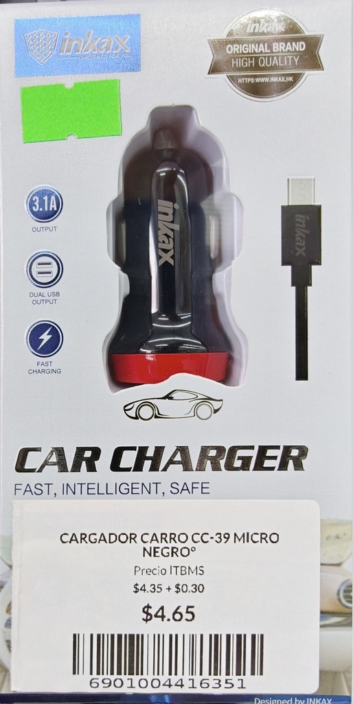 CARGADOR CARRO CC-39 MICRO NEGRO°