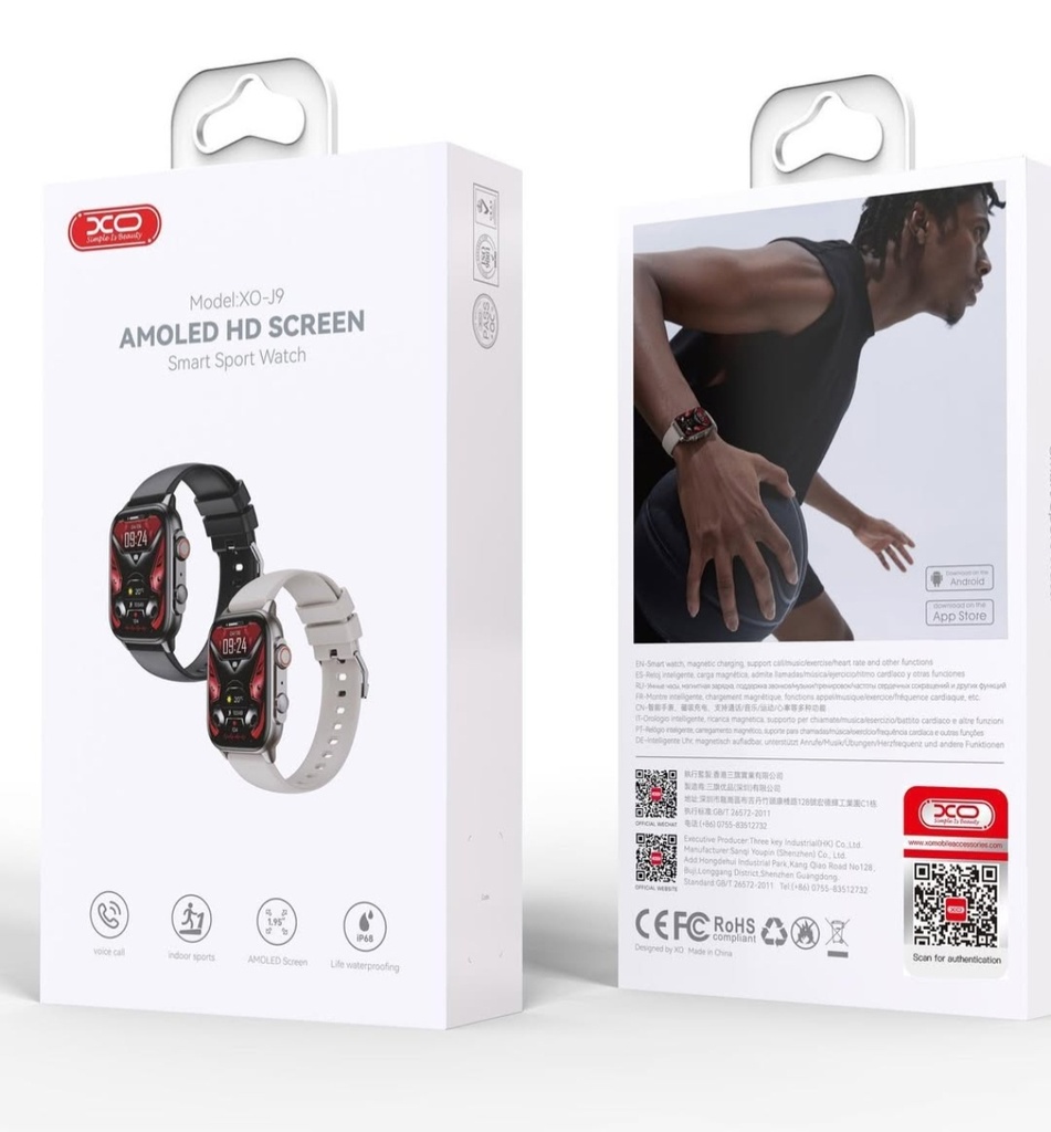 RELOJE XO-J9 AMOLED COLOR NEGRO