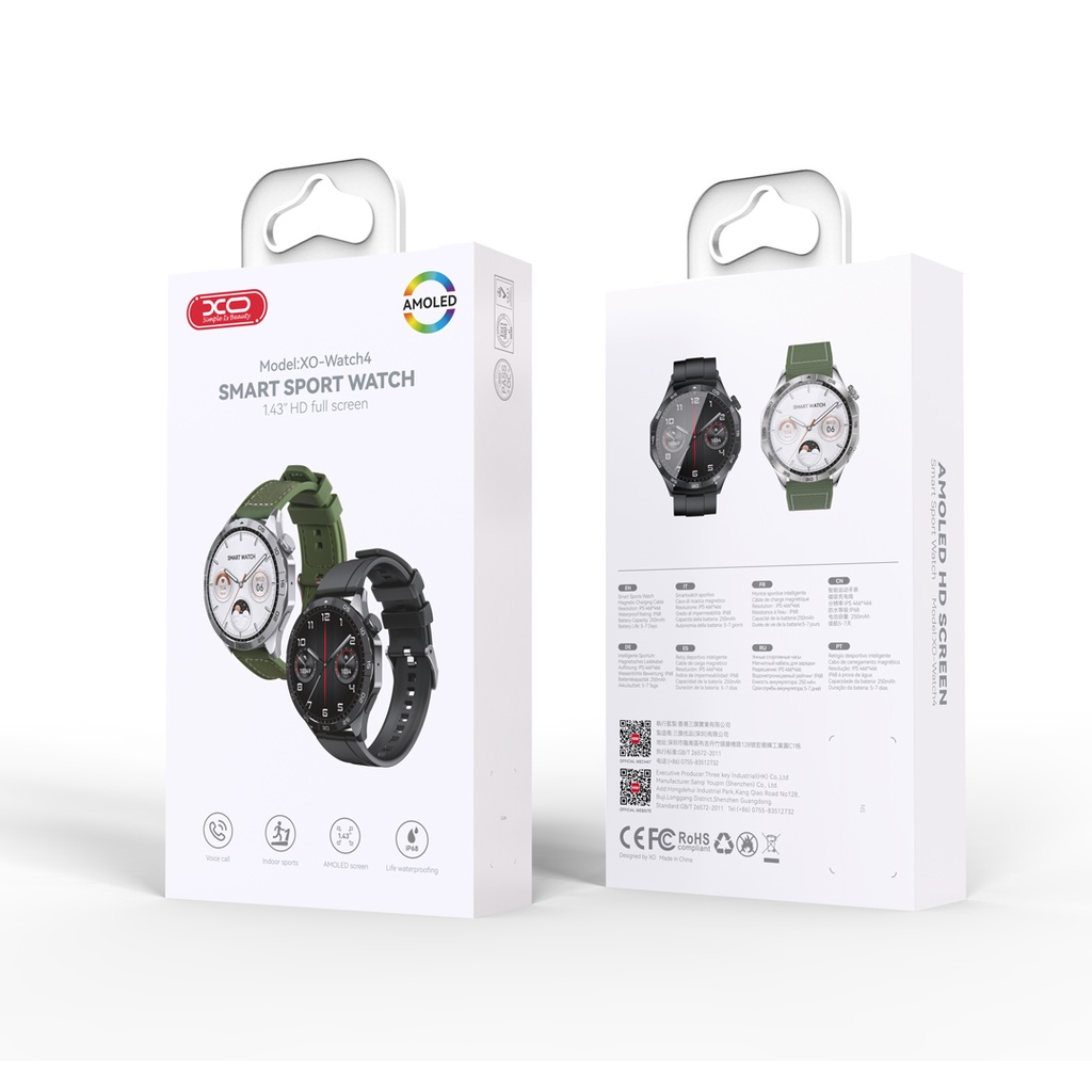 RELOJE XO -WATCH4  AMOLED COLOR VERDE/GRIS