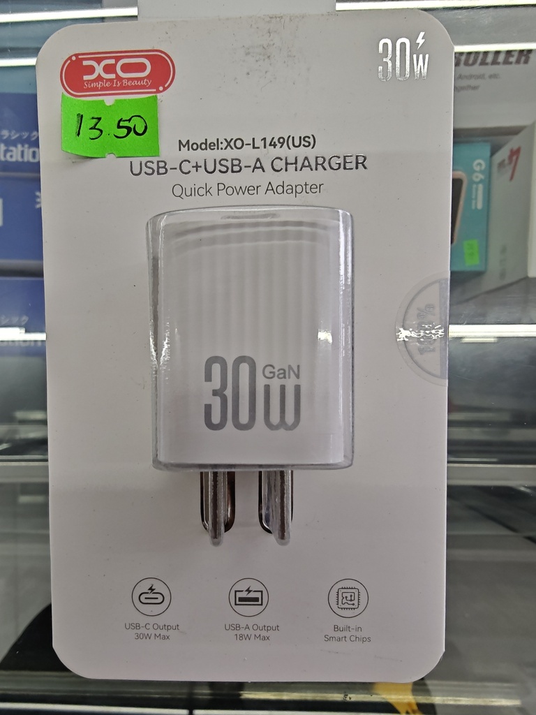 CARGADOR SOLO XOL149 PD 30W DOS ENTRADA BLANCO