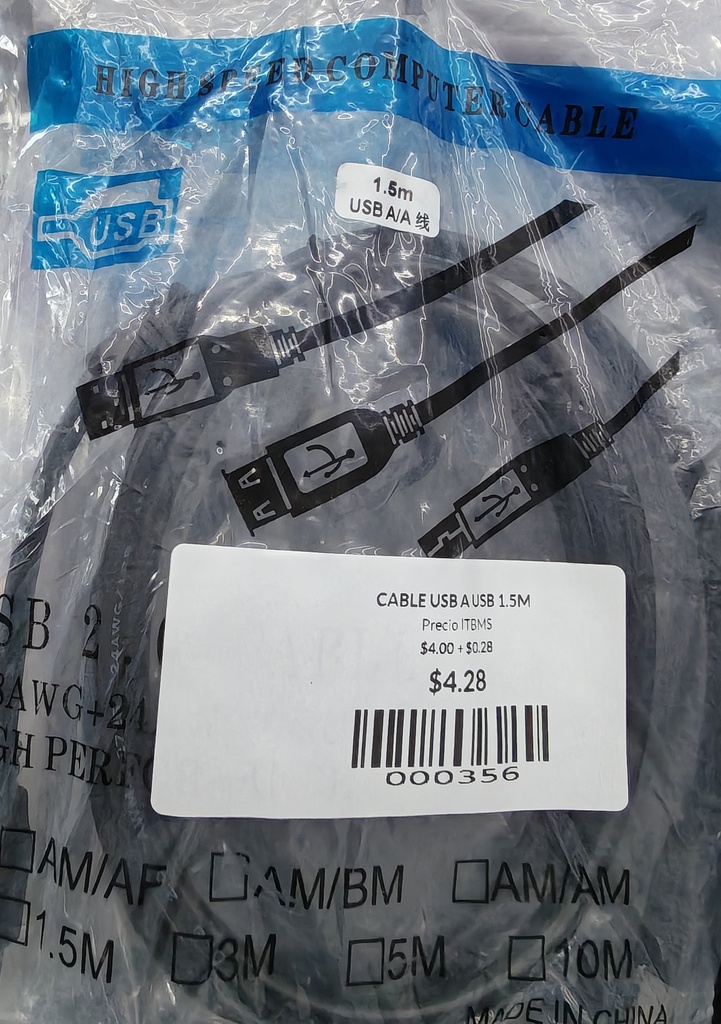 CABLE USB A USB 1.5M