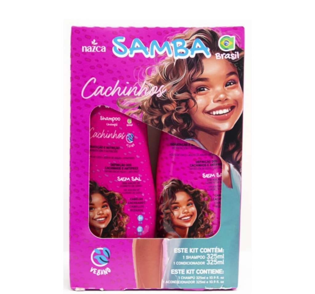 SET CAPILAR SAMBA CACHINHOS 325ML SHAMPOO Y ACONDICIONADOR
