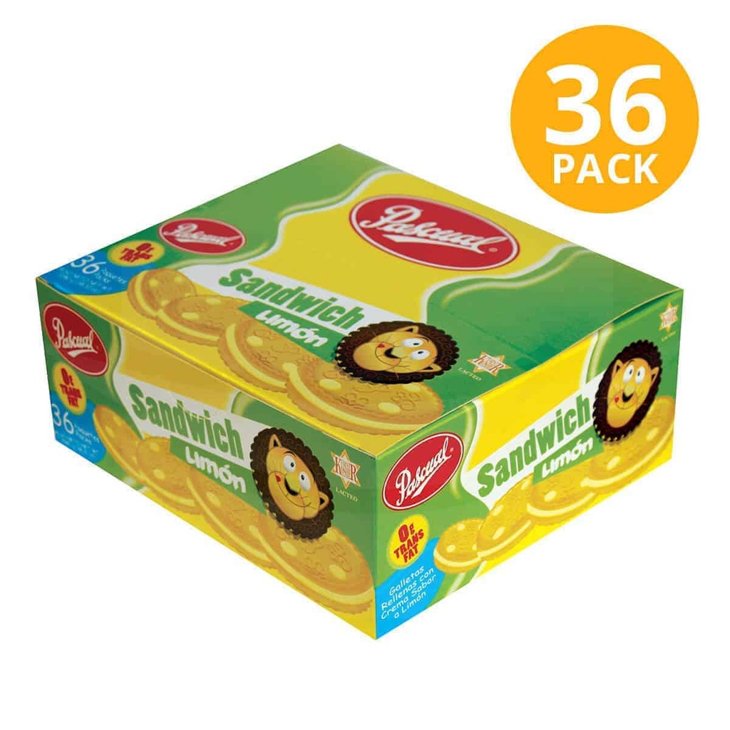 CAJA GALLETA PASCUAL SANDWICH LIMON (36UND)