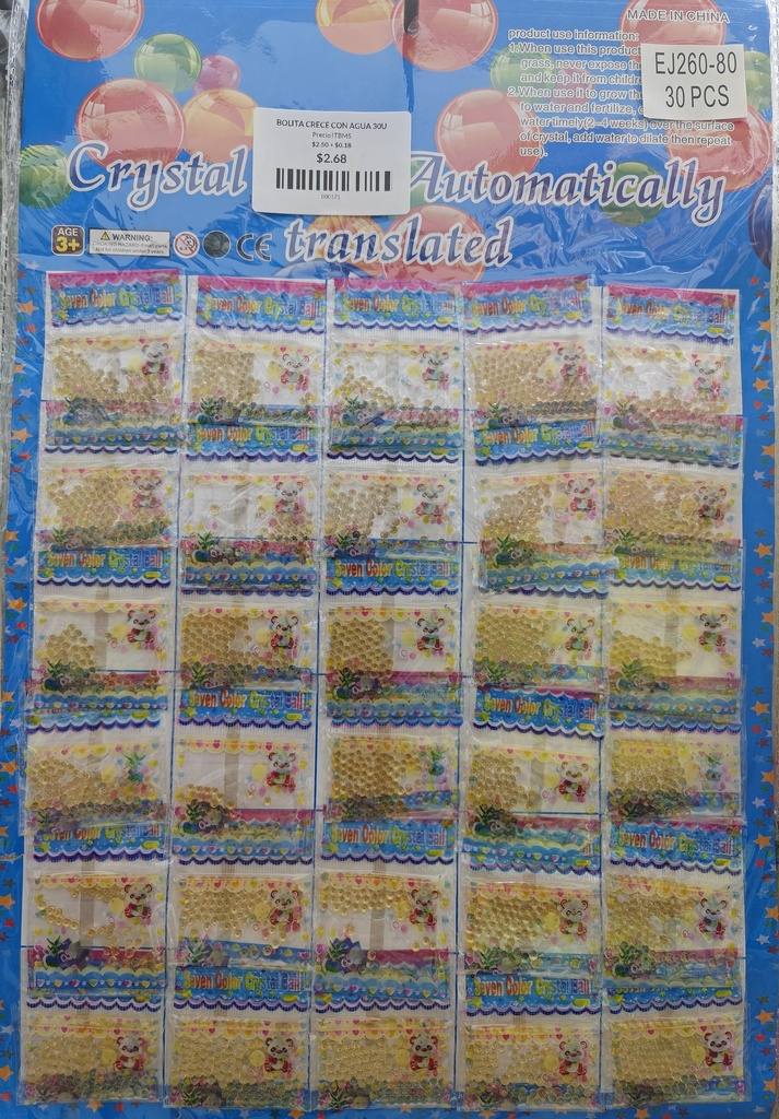 BOLITA CRECE CON AGUA 30U