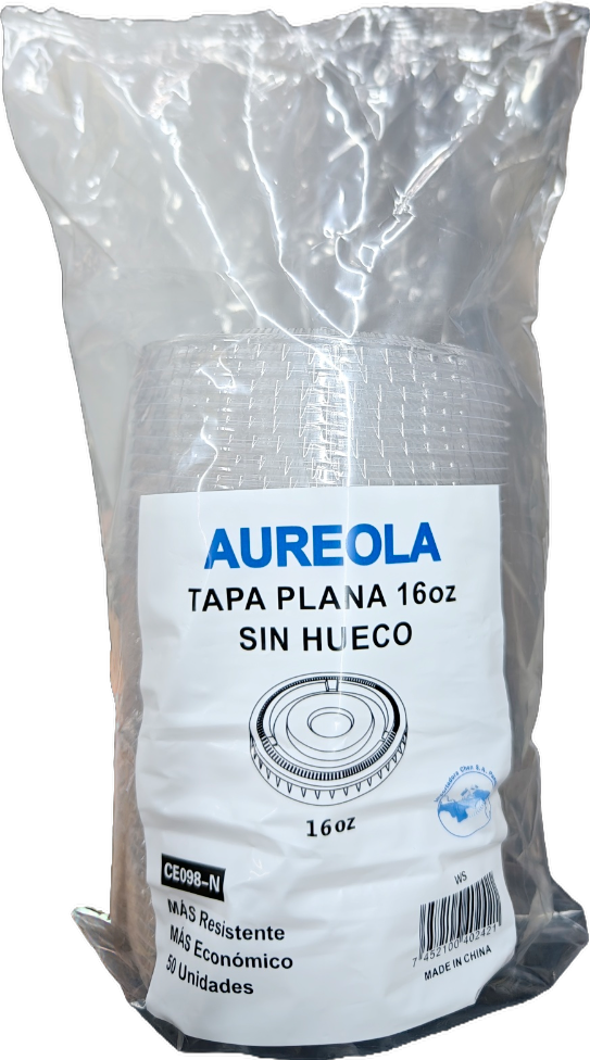 TAPA PLANA 16OZ SIN HUECO 50U