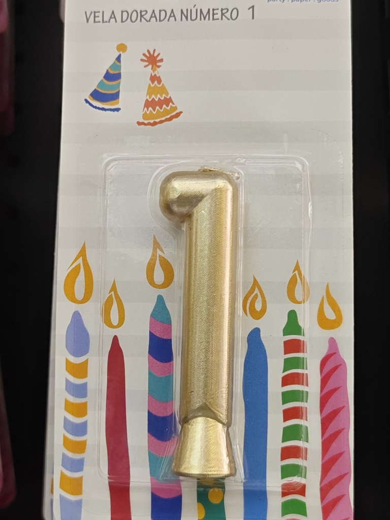 M137-1 VELAS NUMERO 1 DORADA 7452102874400