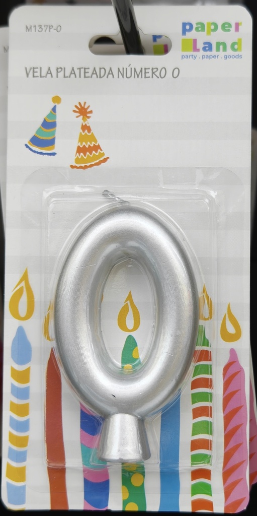 M137P-0 VELAS NUMERO PLATEADA No. 0 7452102875292