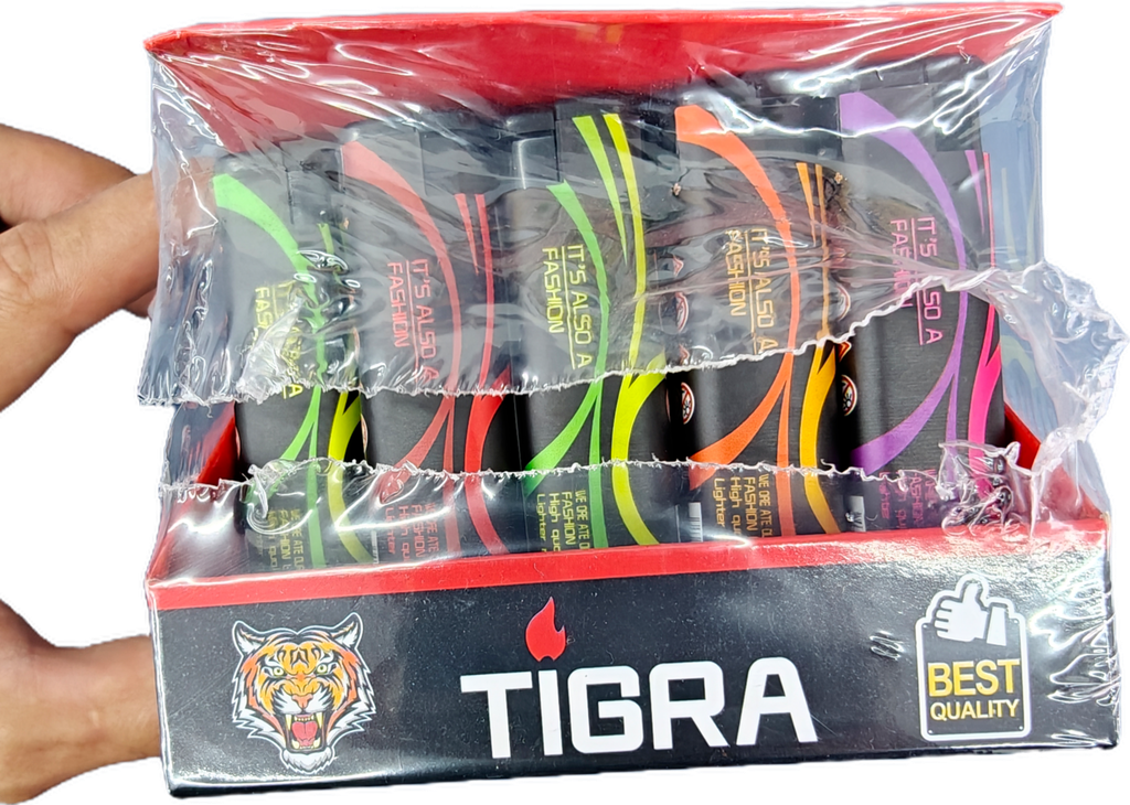 CAJA DE ENCENDEDOR TIGRA FLAMA ANTI-VIENTO 50U