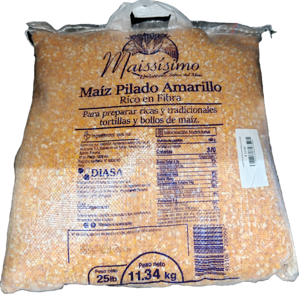 MAIZ PILADO AMARILLO 25LB