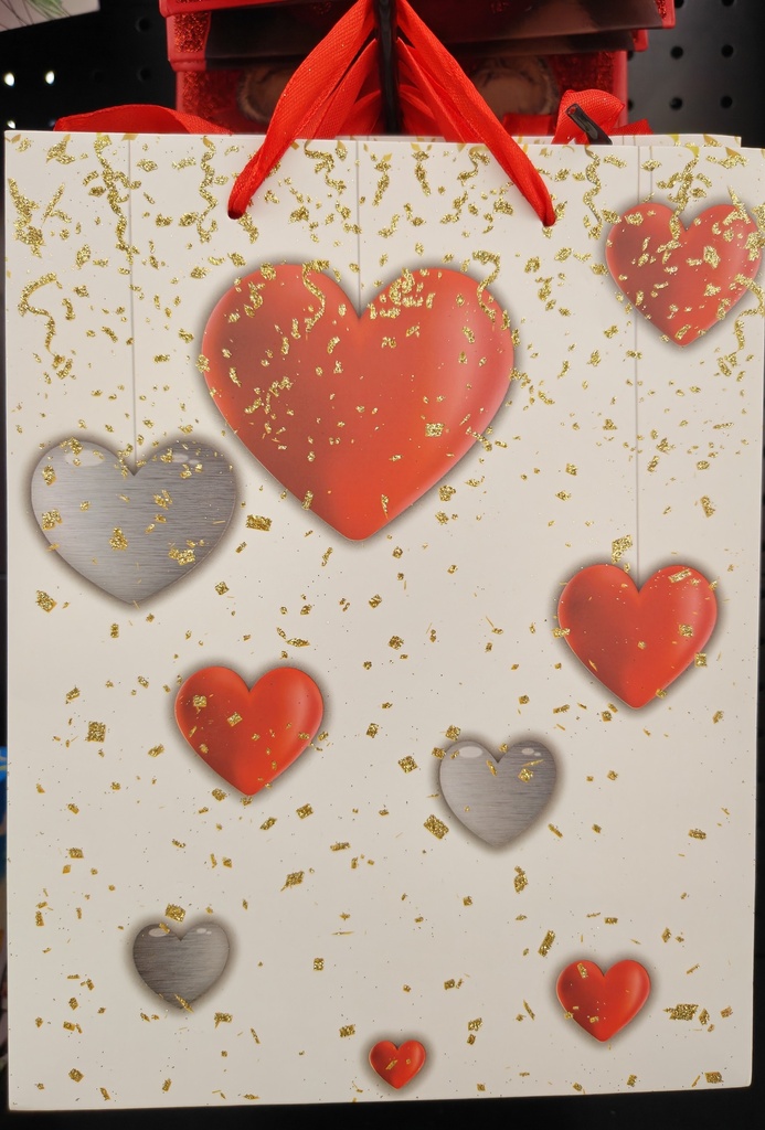 BOLSA DE REGALO CORAZON ESCARCHADO CHICO