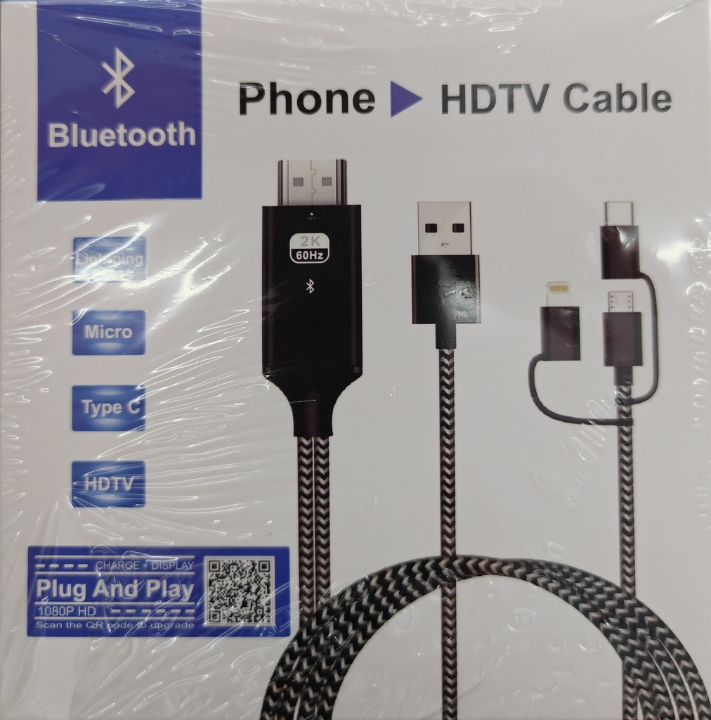 CABLE HDMI CON BLUETOOTH CAJA AZUL