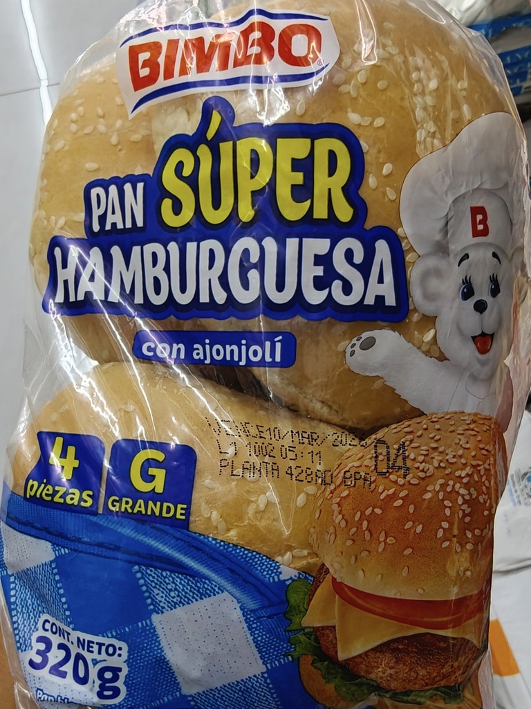 HAMBURGUESA 320G BOLSA BIMBO