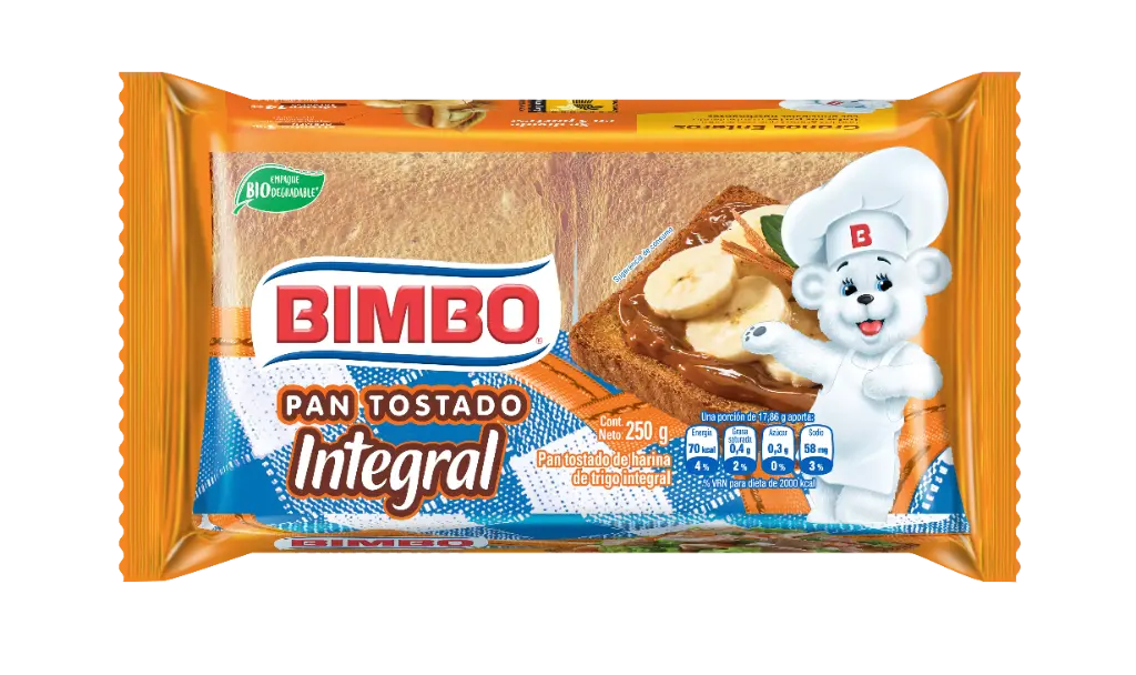 PAN TOSTADO BIMBO INTEGRAL 14U