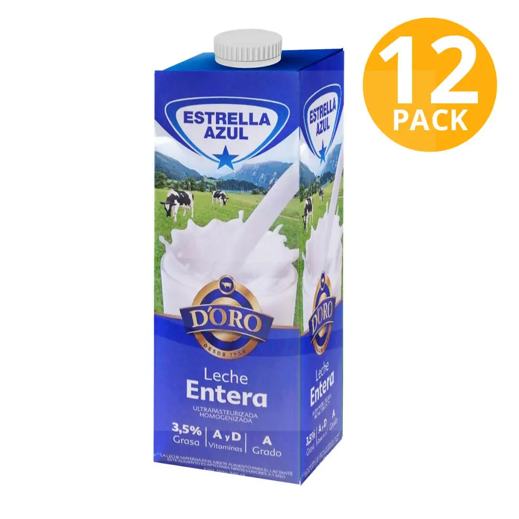 CAJA LECHE ENTERA ESTRELLA AZUL 946ML 12U