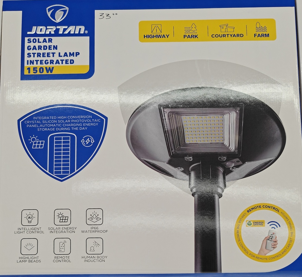 LAMPARA JORDAN JT-TYRT 150W PANEL SOLAR Y INDUCCION