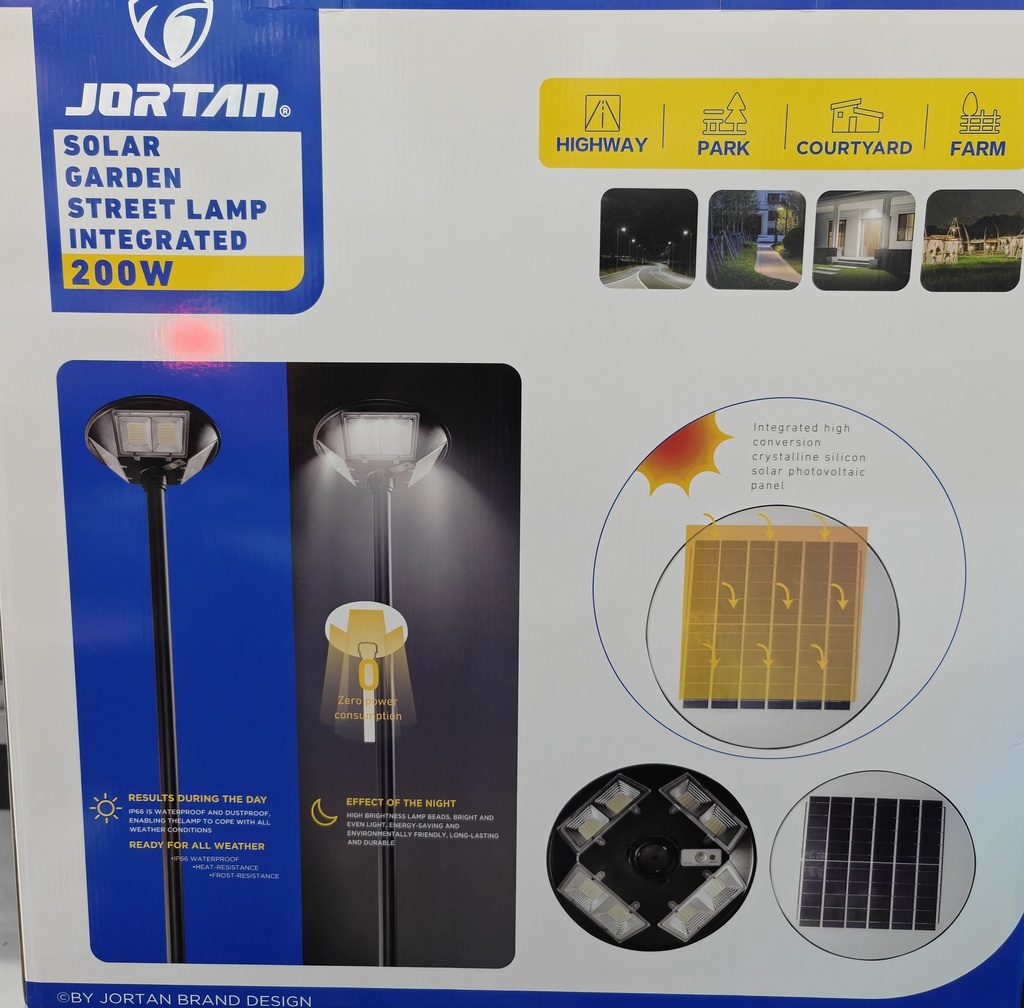 LAMPARA JORDAN JT-TYRT 200W PANEL SOLAR Y INDUCCION