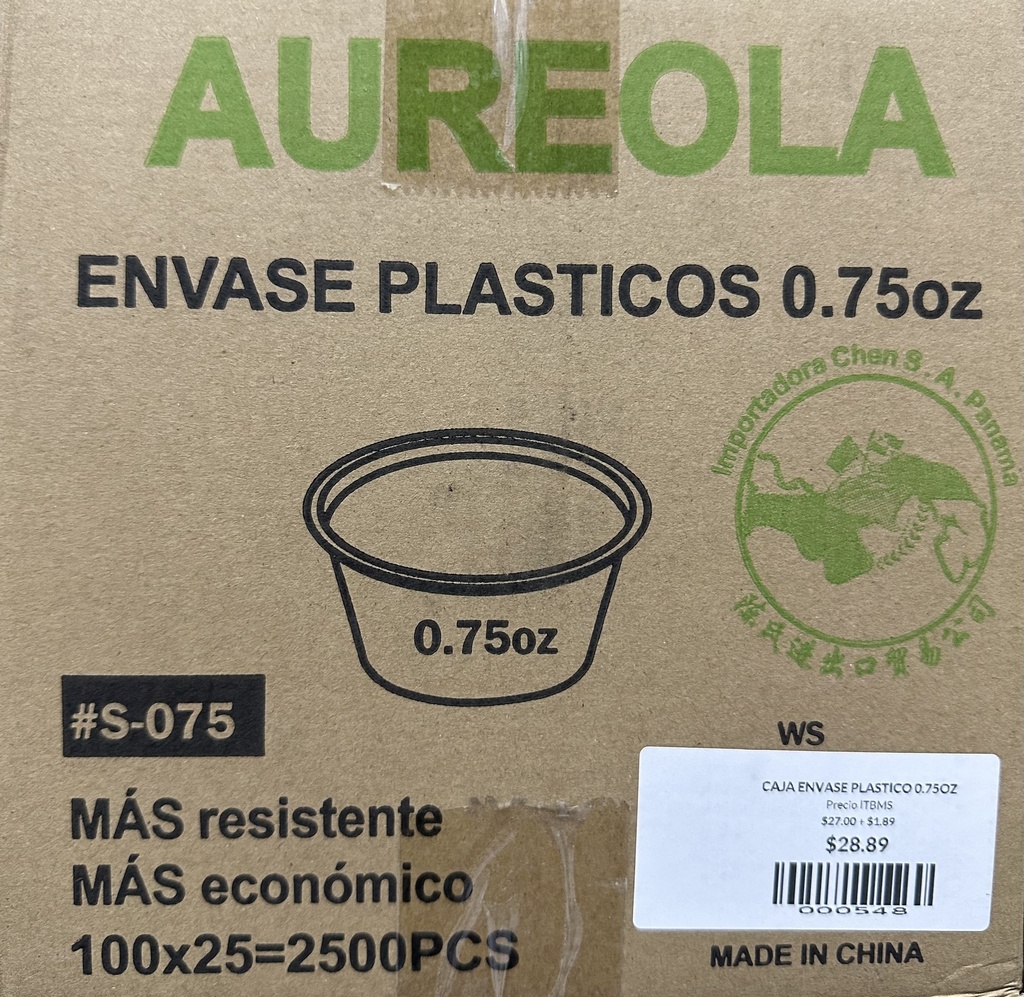 CAJA ENVASE PLASTICO 0.75OZ 