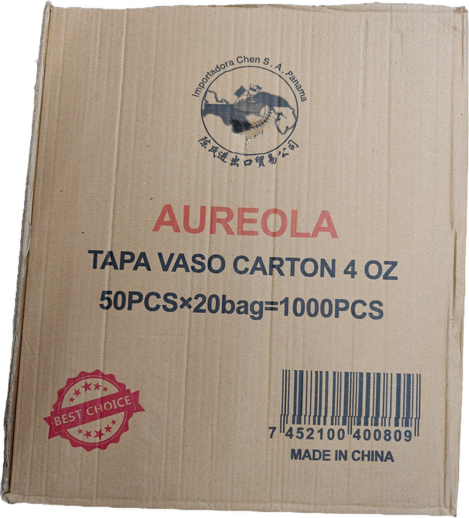 CAJA DE TAPA VASO CARTON 4OZ