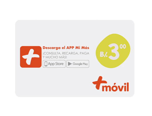 TARJETA +MOVIL $3.00