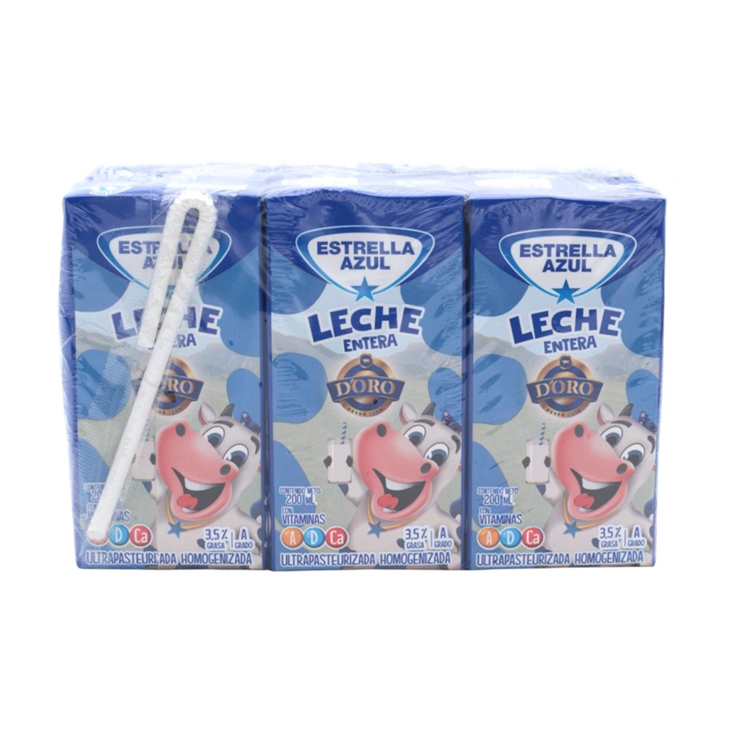 6PACK LECHE CARRIZO ESTRELLA AZUL 