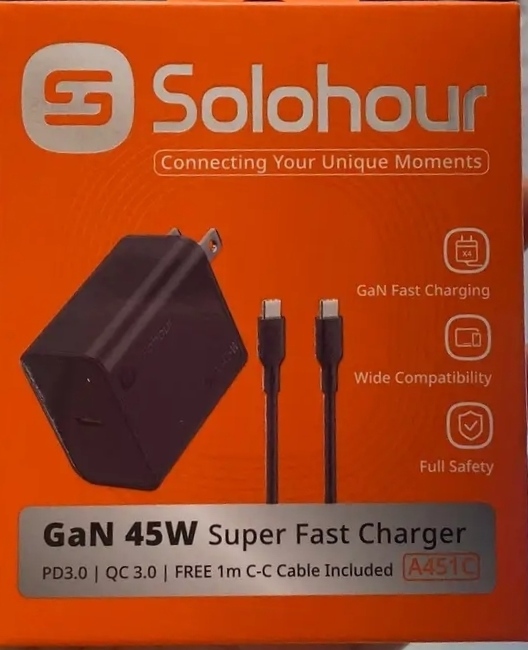 SOLOHOUR 45W KIT DE CARGA SUPER RAPIDA A451C BLACK