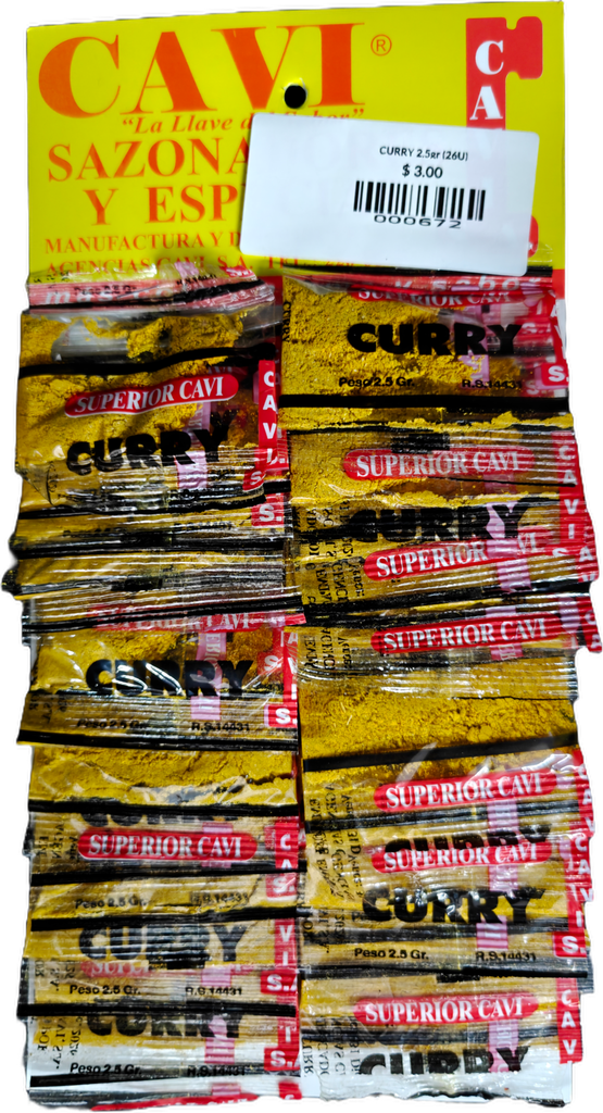CARTON CURRY CAVI 2.5gr (26U)