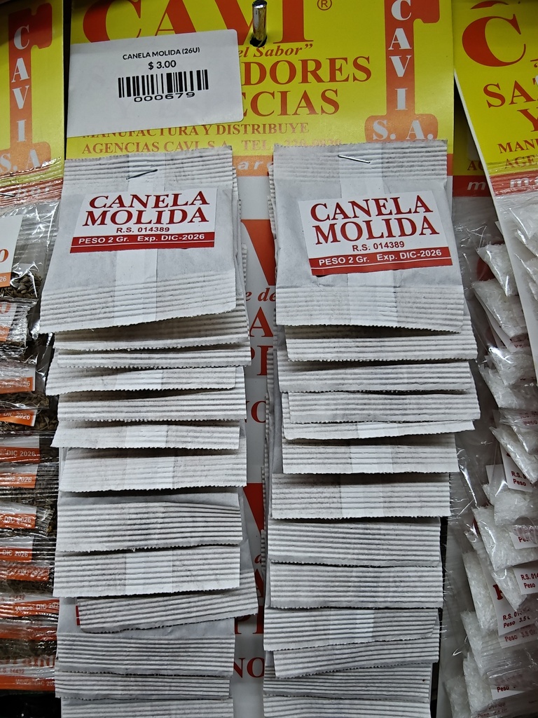 CARTON CANELA MOLIDA CAVI (26U)
