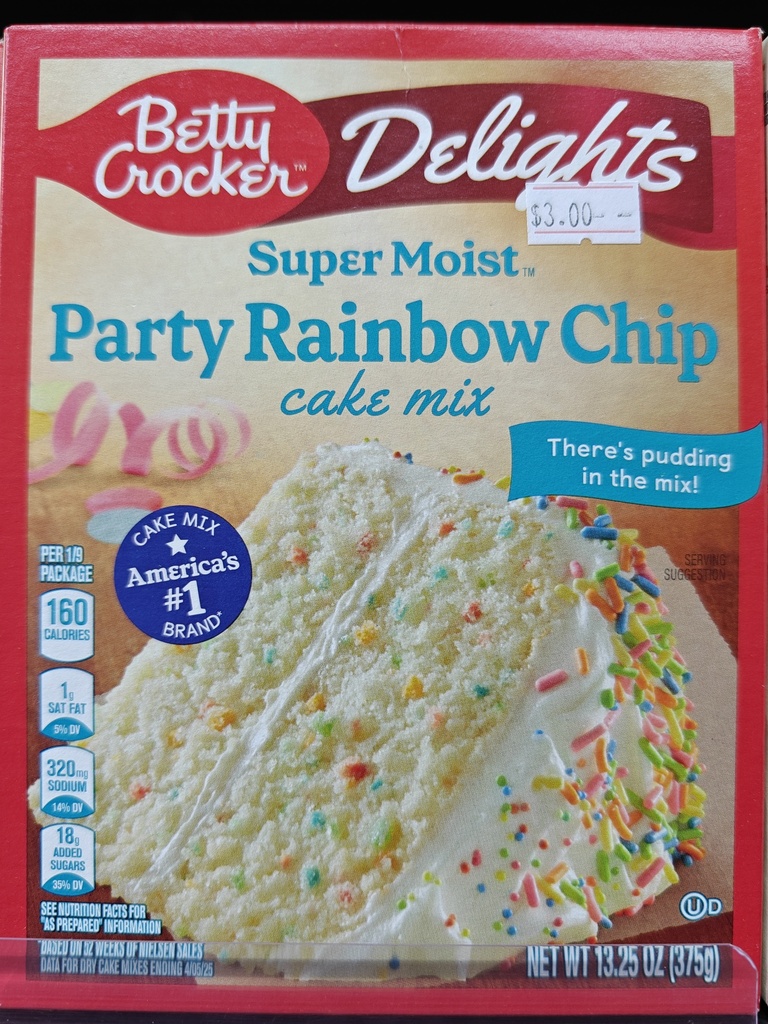 BC CAKE MIX PARTY RAINBOW CHIP