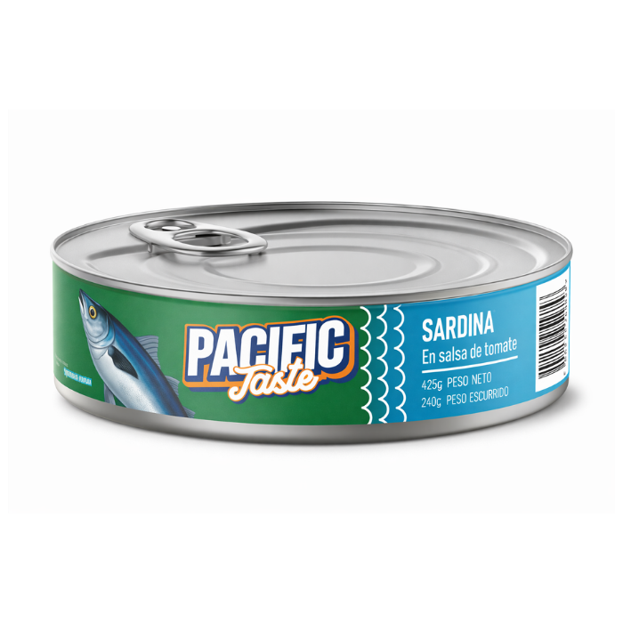 SARDINAS PACIFIC TASTE EN SALSA TOMATE OVAL DE 425-240G