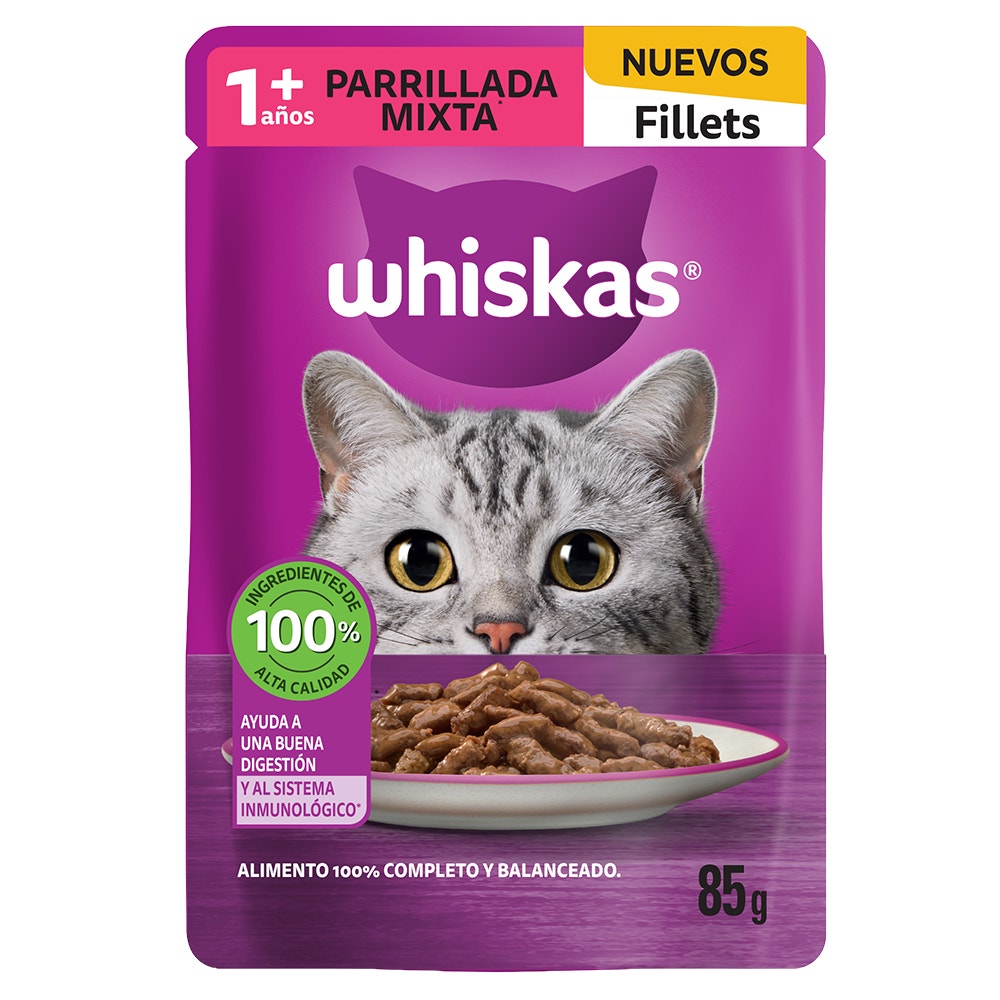 WHISKAS +1 PARRILLADA MIXTA 85G