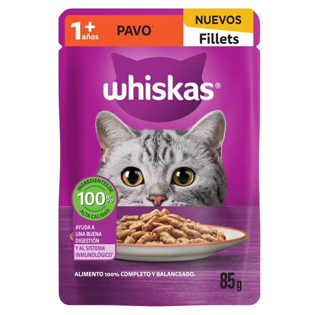 WHISKAS +1 PAVO 85G
