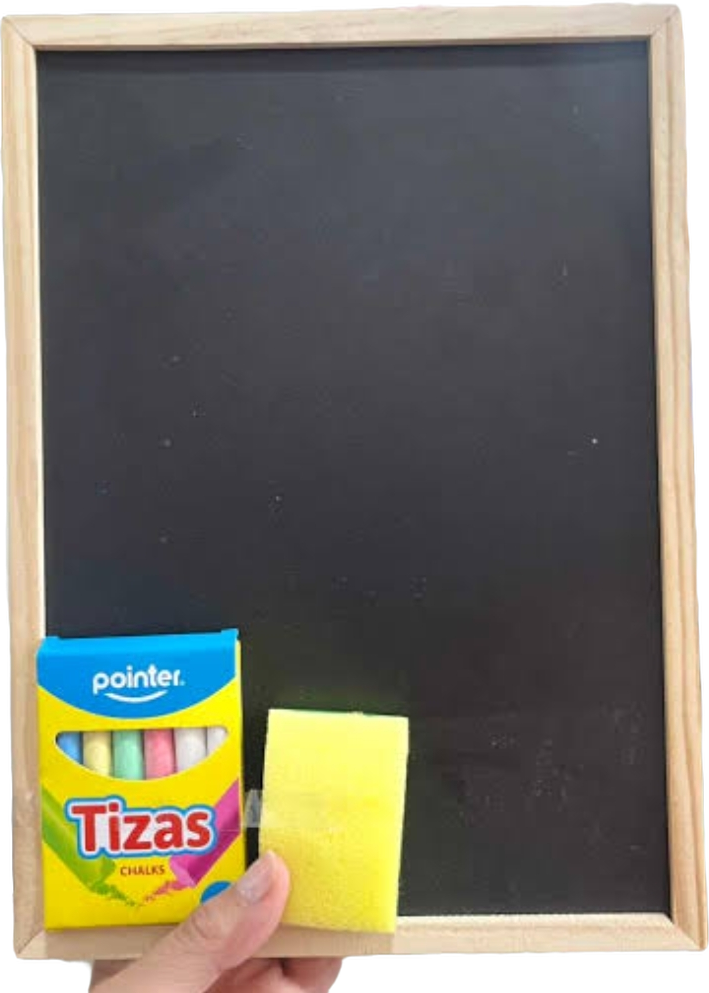 PIZARRA NEGRA +TIZA Y BORRADOR