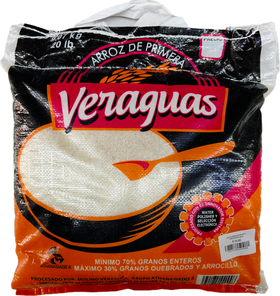 SACO ARROZ PRIMERA VERAGUAS 20LB