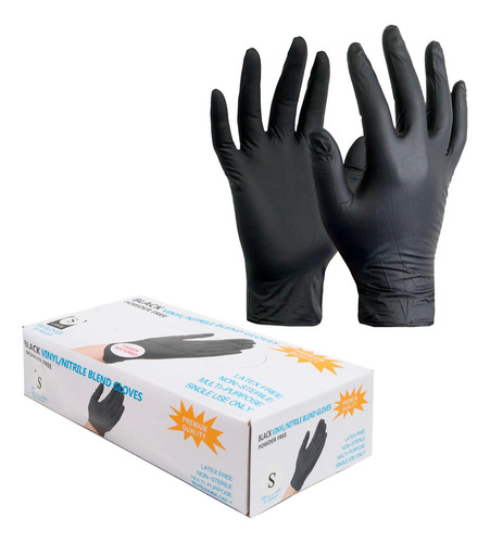 GUANTE NEGRO VINYL 100U 