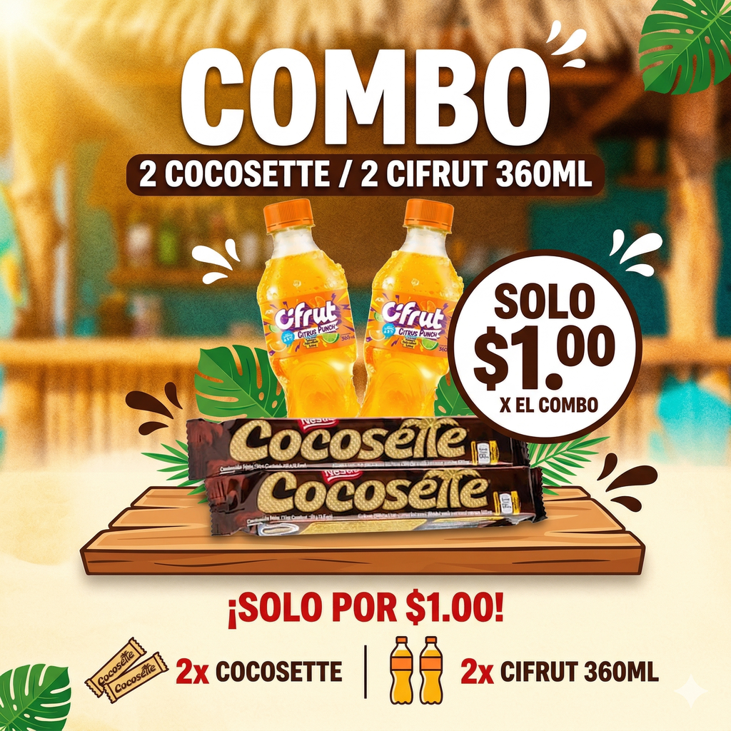 COMBO #1 2 COCOSETTE, 2 CIFRUT X 1