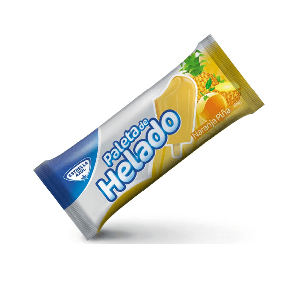 PALETA NARANJA PIÑA ESTRELLA AZUL 88G