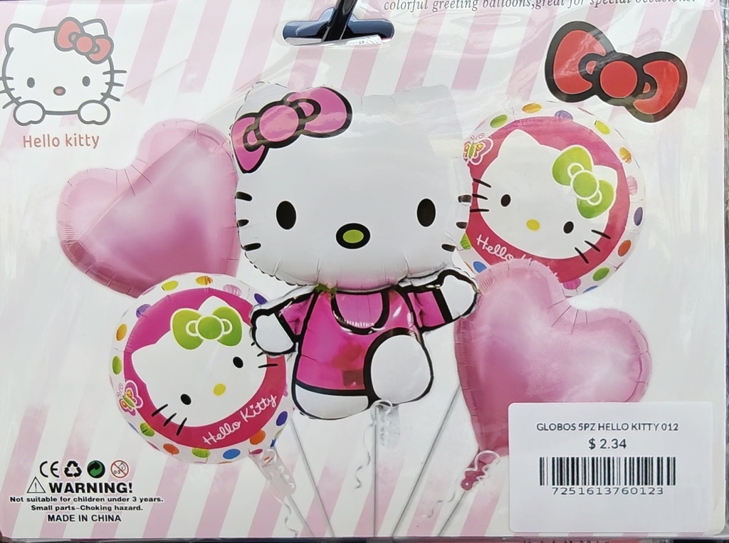 GLOBOS 5PZ HELLO KITTY (MS-73-012)